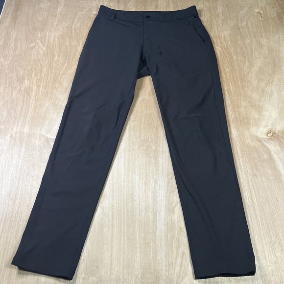 lululemon athletica Other - Lululemon Mens Black Commission Flat Front Zip Fly Chino Pants Size 31